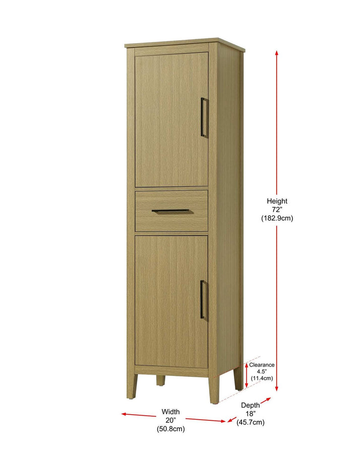 20 Inch Bath Storage Cabinet In Honey Brown