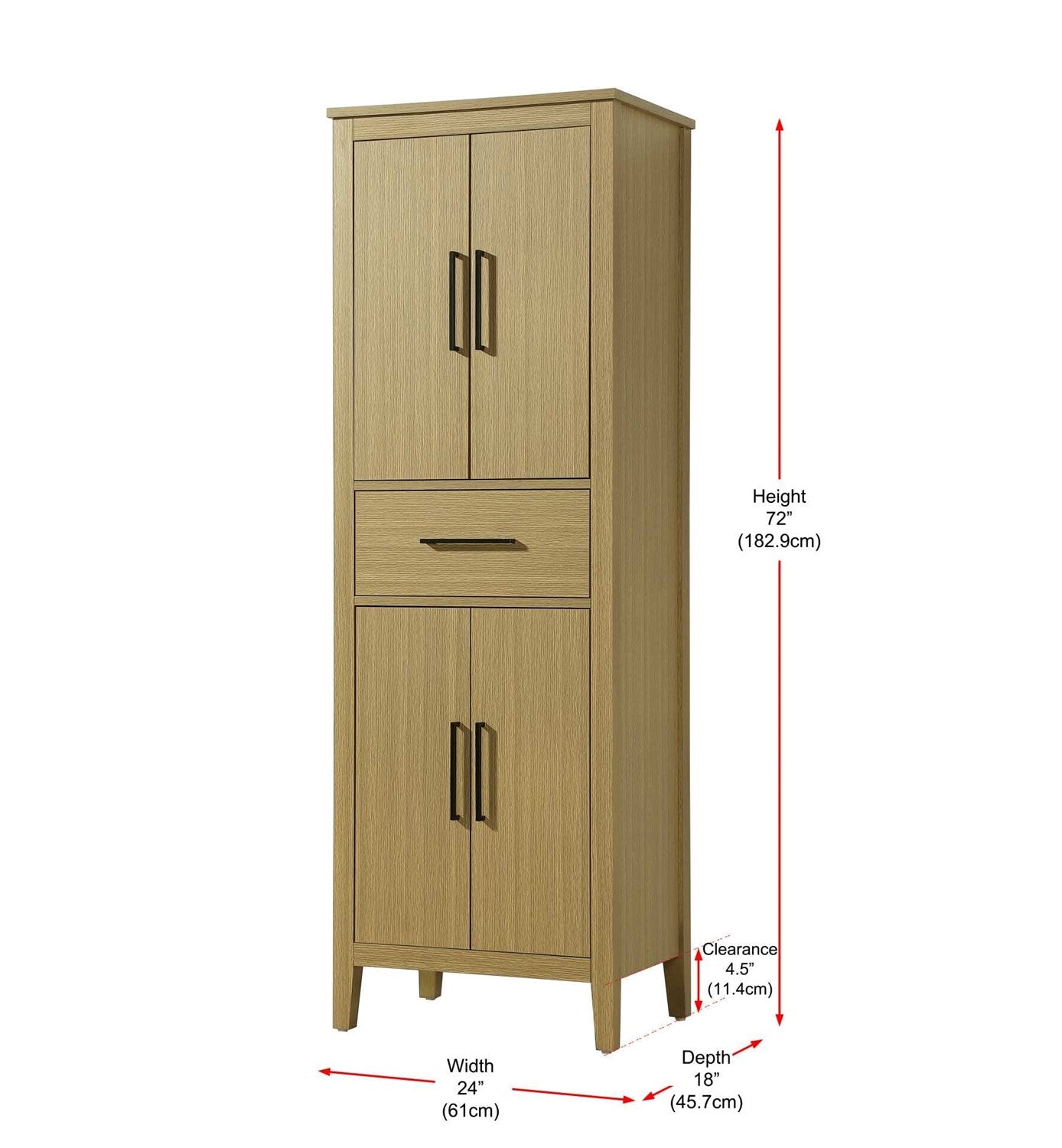 24 Inch Bath Storage Cabinet In Honey Brown