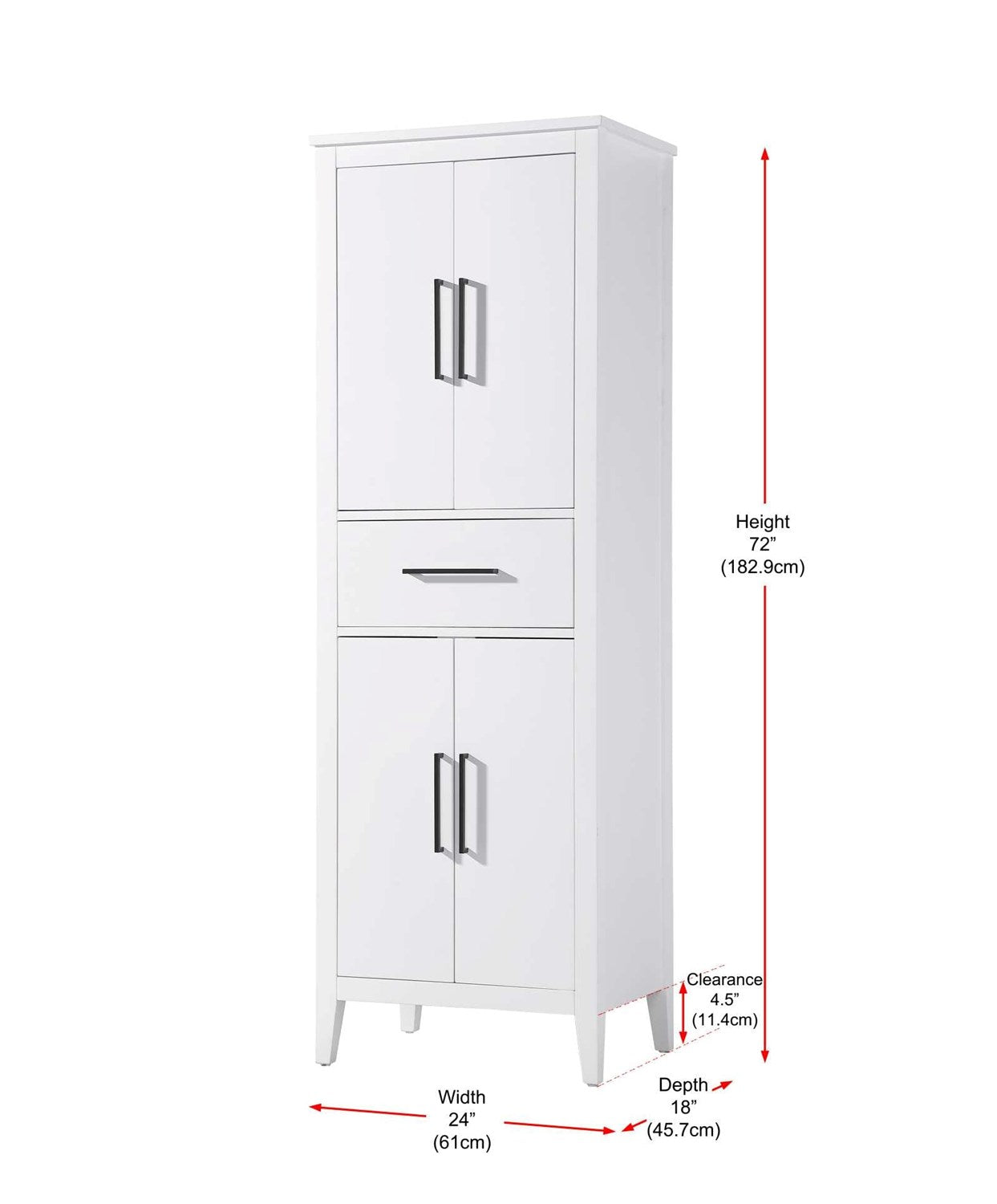 24 Inch Bath Storage Cabinet In White