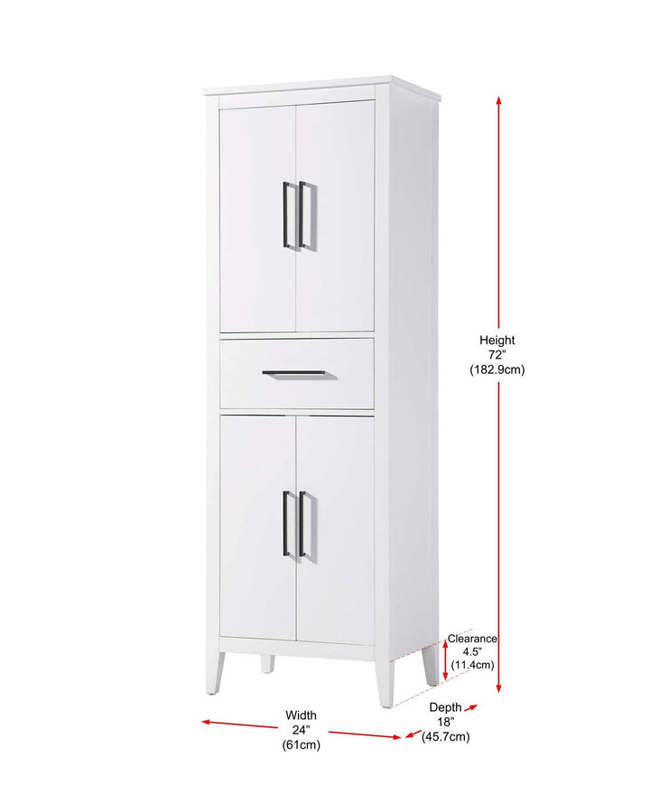 24 Inch Bath Storage Cabinet In White