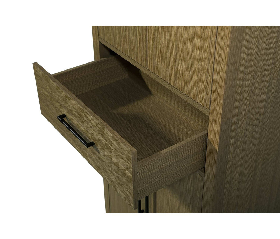 28 Inch Bath Storage Cabinet In Chestnut Brown