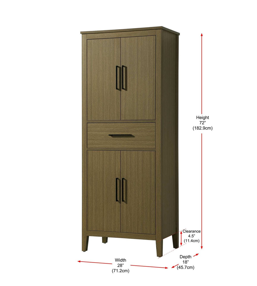 28 Inch Bath Storage Cabinet In Chestnut Brown
