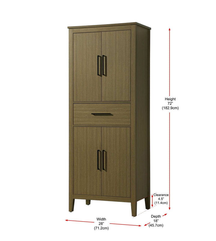 28 Inch Bath Storage Cabinet In Chestnut Brown