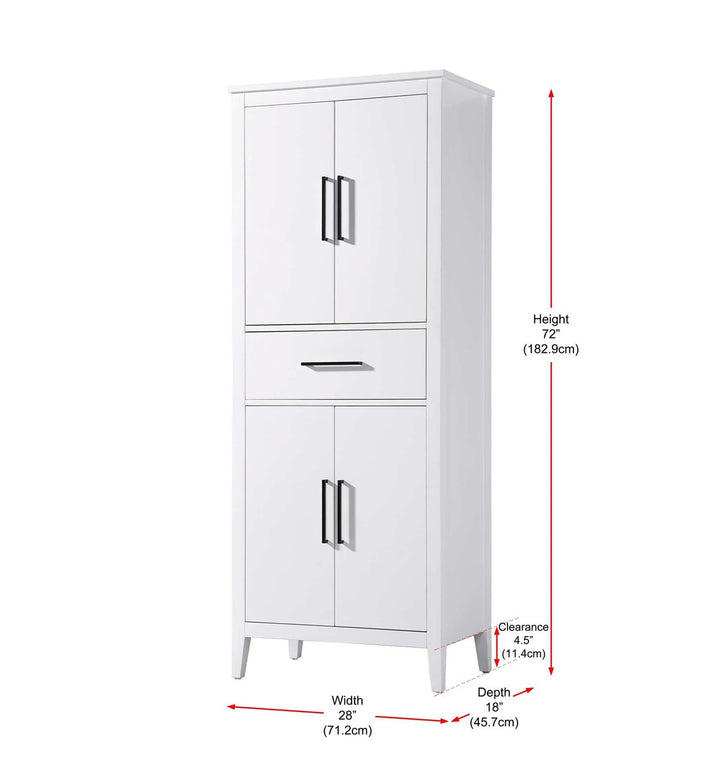 28 Inch Bath Storage Cabinet In White