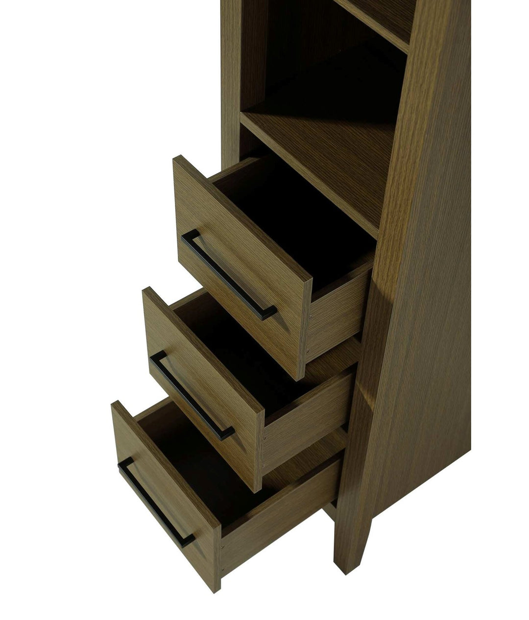 16 Inch Open Shelving Bath Storage Cabinet In Chestnut Brown
