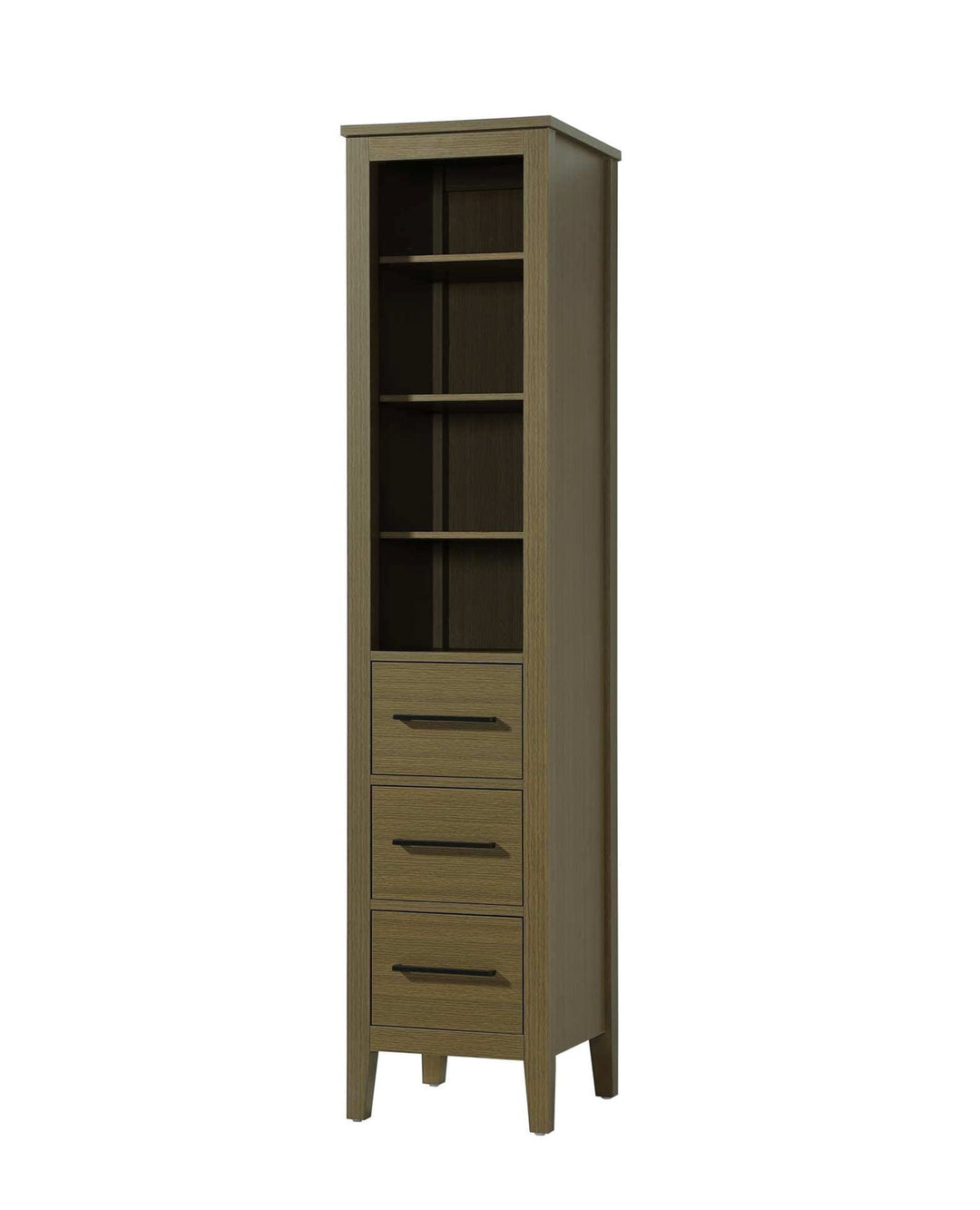 16 Inch Open Shelving Bath Storage Cabinet In Chestnut Brown
