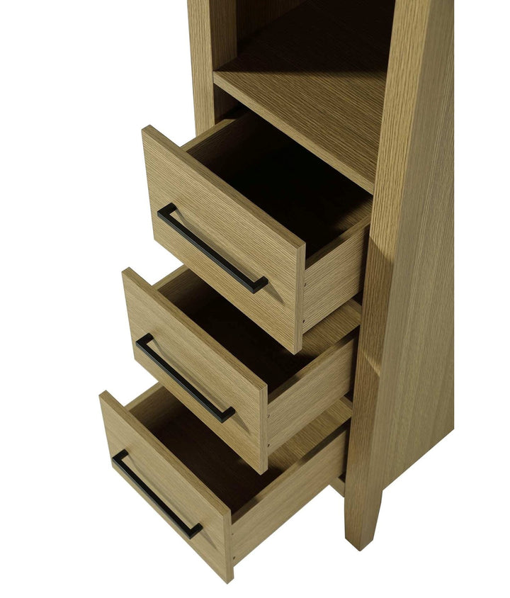 16 Inch Open Shelving Bath Storage Cabinet In Honey Brown