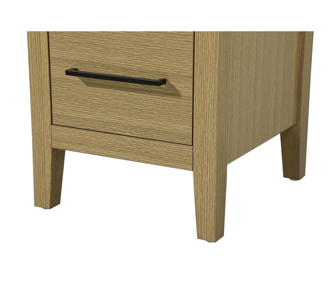16 Inch Open Shelving Bath Storage Cabinet In Honey Brown