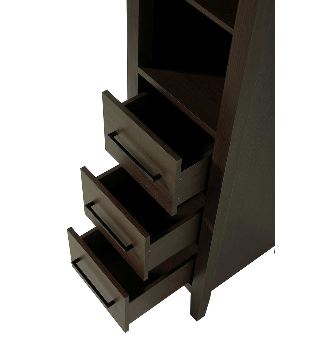 16 Inch Open Shelving Bath Storage Cabinet In Mocha Brown
