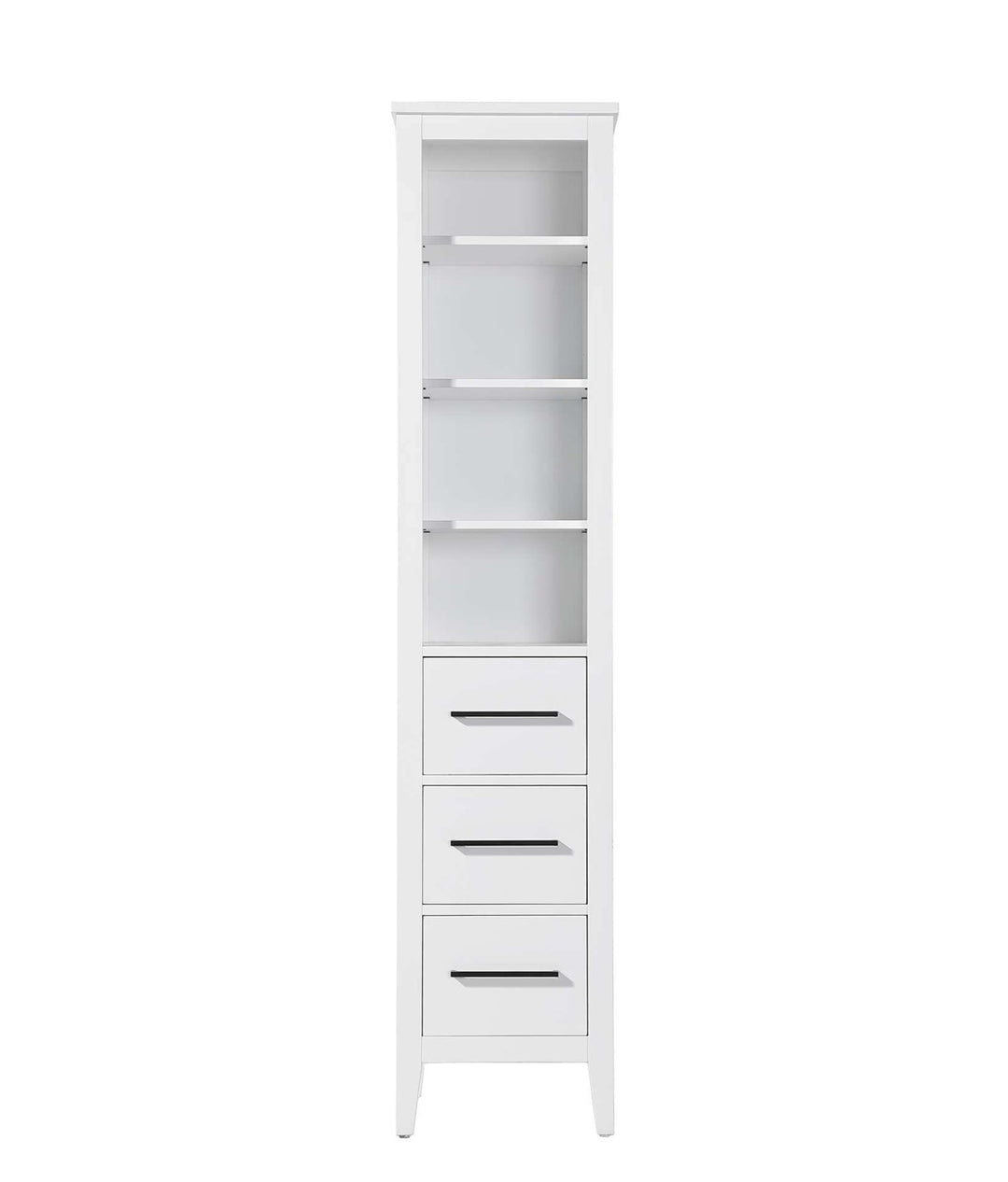 16 Inch Open Shelving Bath Storage Cabinet In White by Elegant Kitchen and Bath