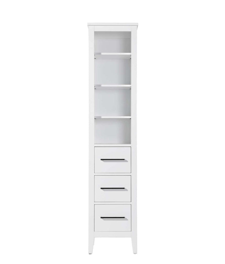 16 Inch Open Shelving Bath Storage Cabinet In White by Elegant Kitchen and Bath