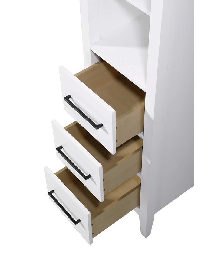 16 Inch Open Shelving Bath Storage Cabinet In White