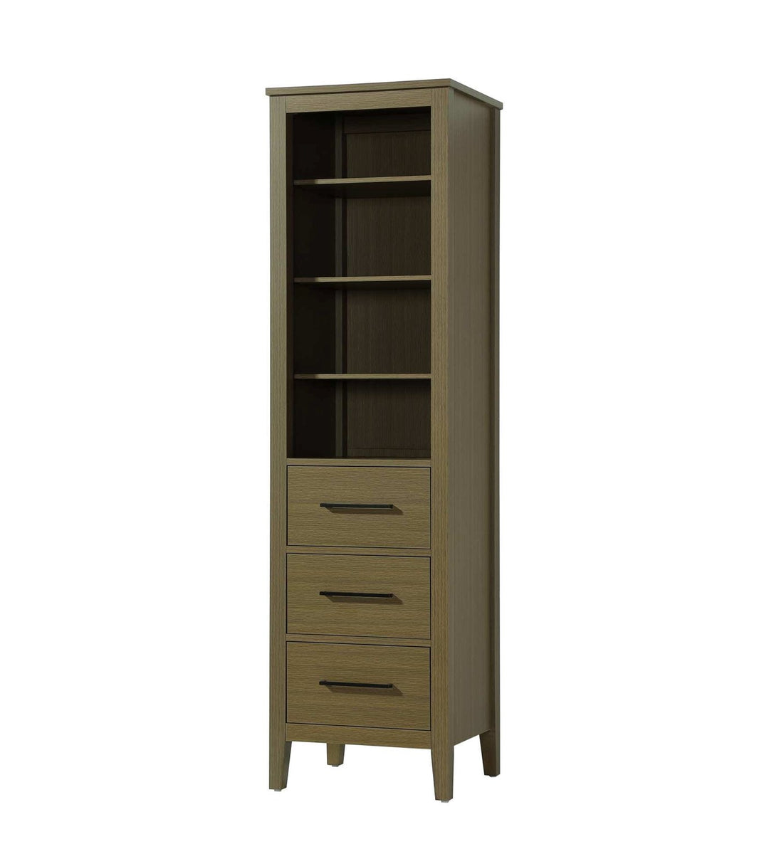 20 Inch Open Shelving Bath Storage Cabinet In Chestnut Brown