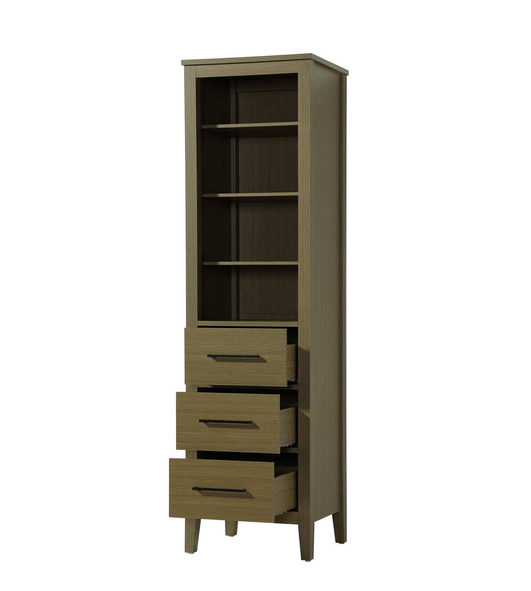 20 Inch Open Shelving Bath Storage Cabinet In Chestnut Brown