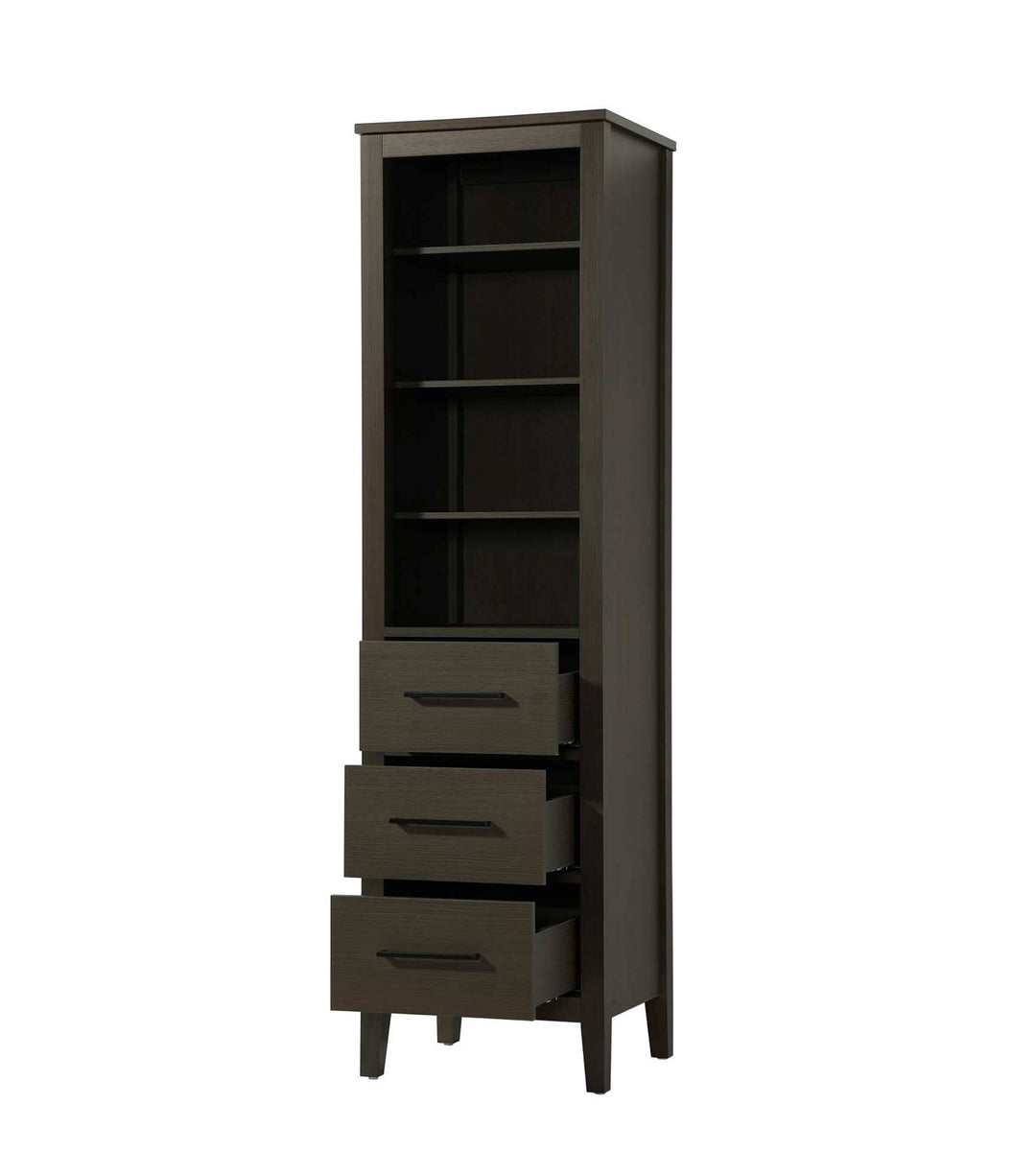 20 Inch Open Shelving Bath Storage Cabinet In Mocha Brown