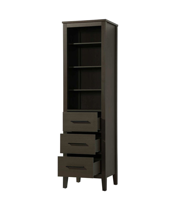 20 Inch Open Shelving Bath Storage Cabinet In Mocha Brown