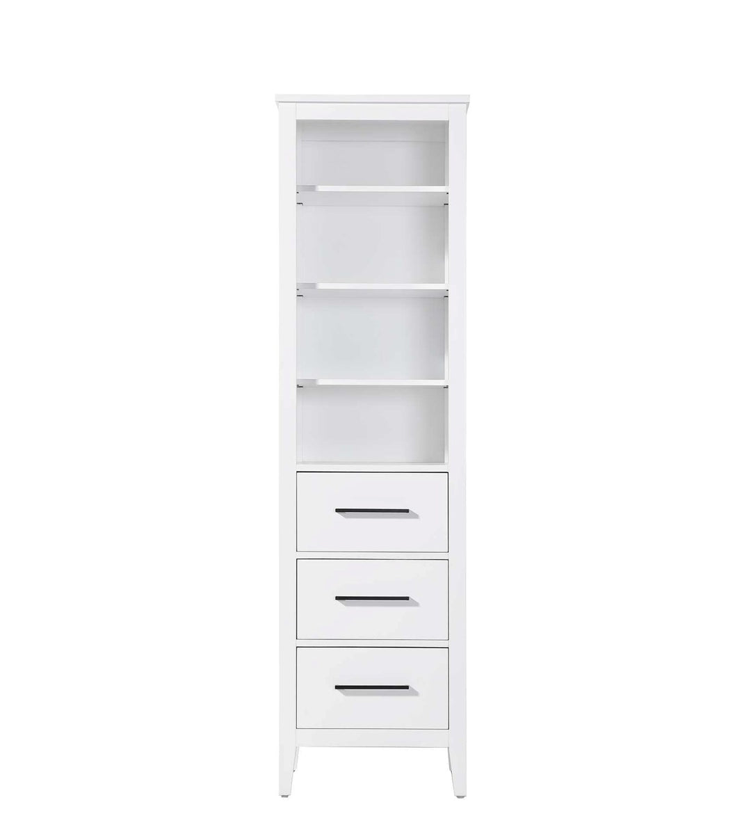 20 Inch Open Shelving Bath Storage Cabinet In White by Elegant Kitchen and Bath