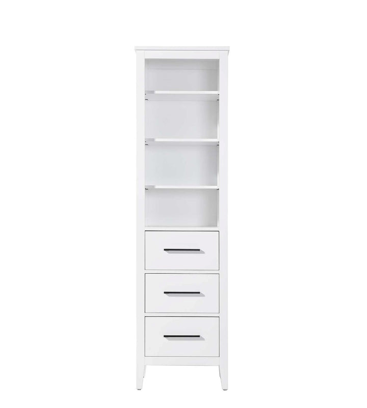 20 Inch Open Shelving Bath Storage Cabinet In White by Elegant Kitchen and Bath