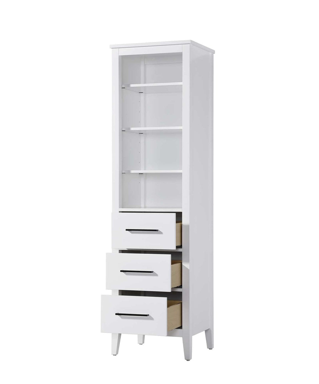 20 Inch Open Shelving Bath Storage Cabinet In White