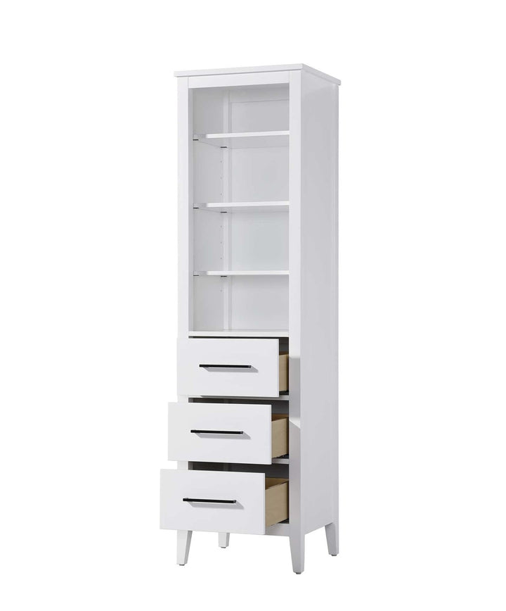 20 Inch Open Shelving Bath Storage Cabinet In White