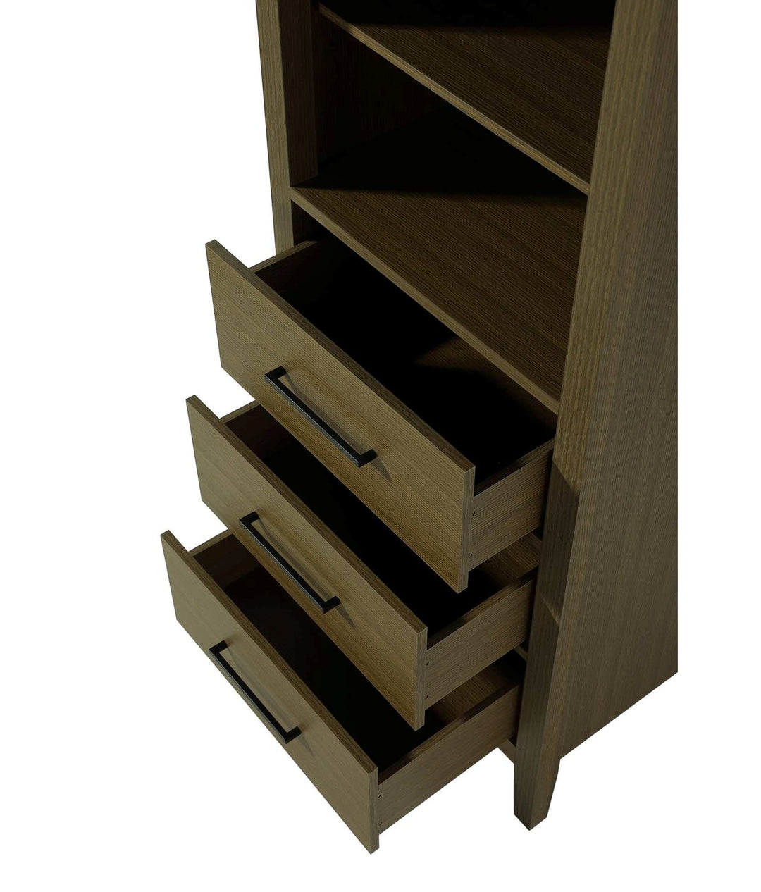 24 Inch Open Shelving Bath Storage Cabinet In Chestnut Brown