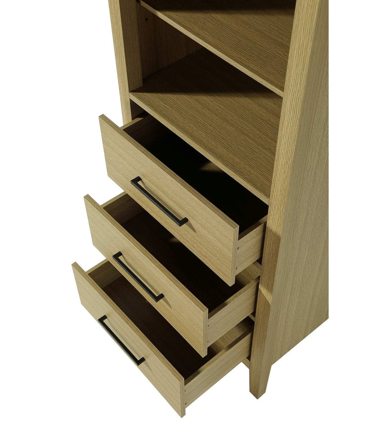 24 Inch Open Shelving Bath Storage Cabinet In Honey Brown