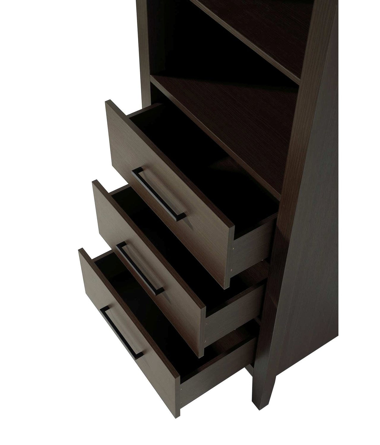 24 Inch Open Shelving Bath Storage Cabinet In Mocha Brown
