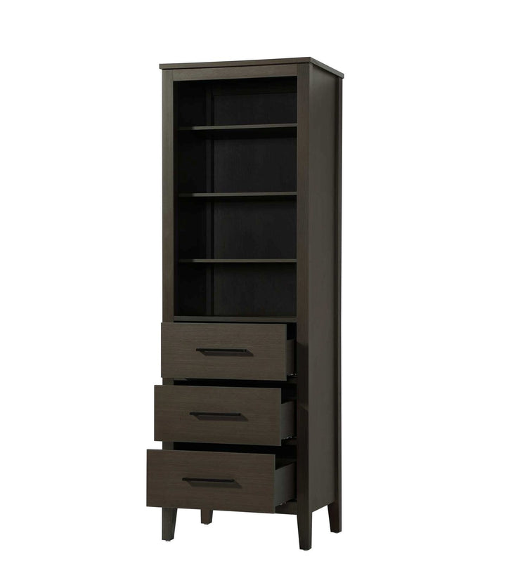 24 Inch Open Shelving Bath Storage Cabinet In Mocha Brown