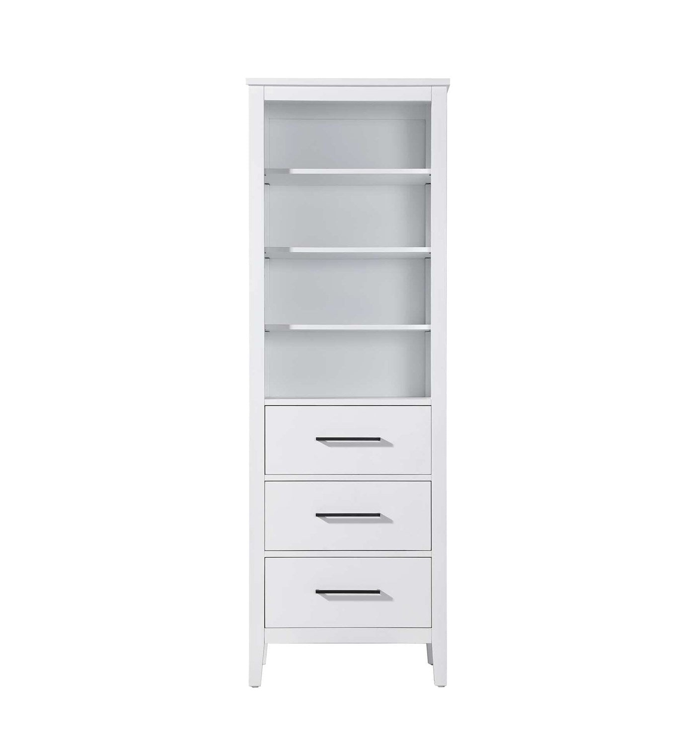 24 Inch Open Shelving Bath Storage Cabinet In White by Elegant Kitchen and Bath