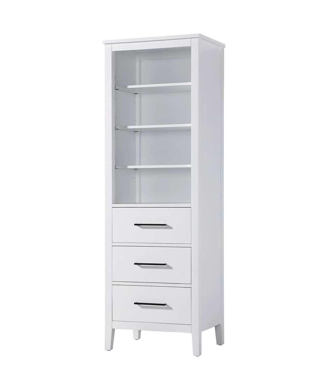 24 Inch Open Shelving Bath Storage Cabinet In White