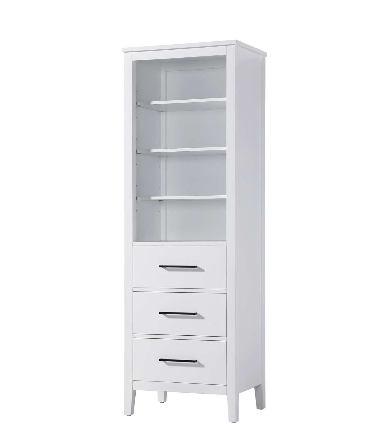 24 Inch Open Shelving Bath Storage Cabinet In White