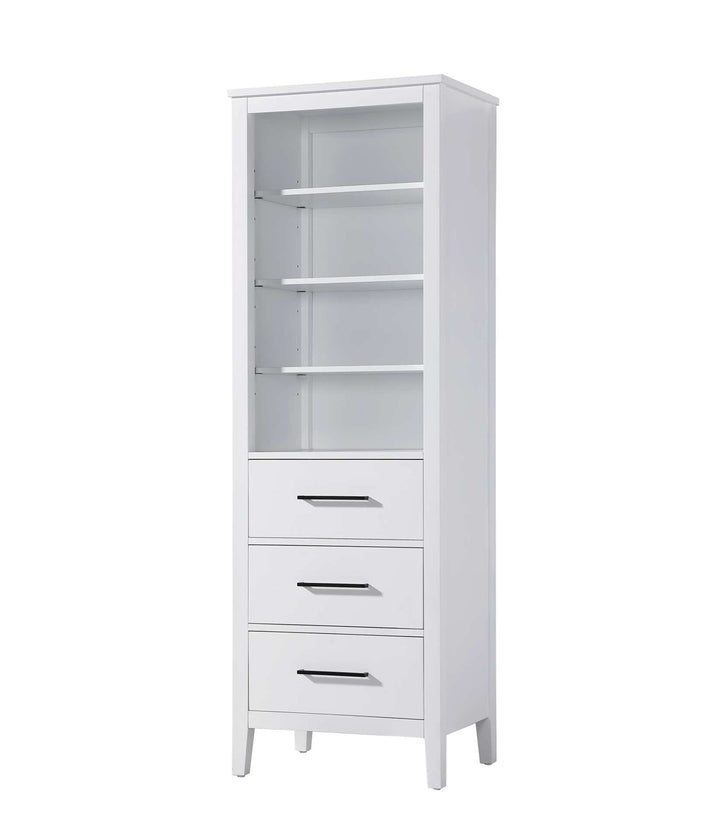 24 Inch Open Shelving Bath Storage Cabinet In White