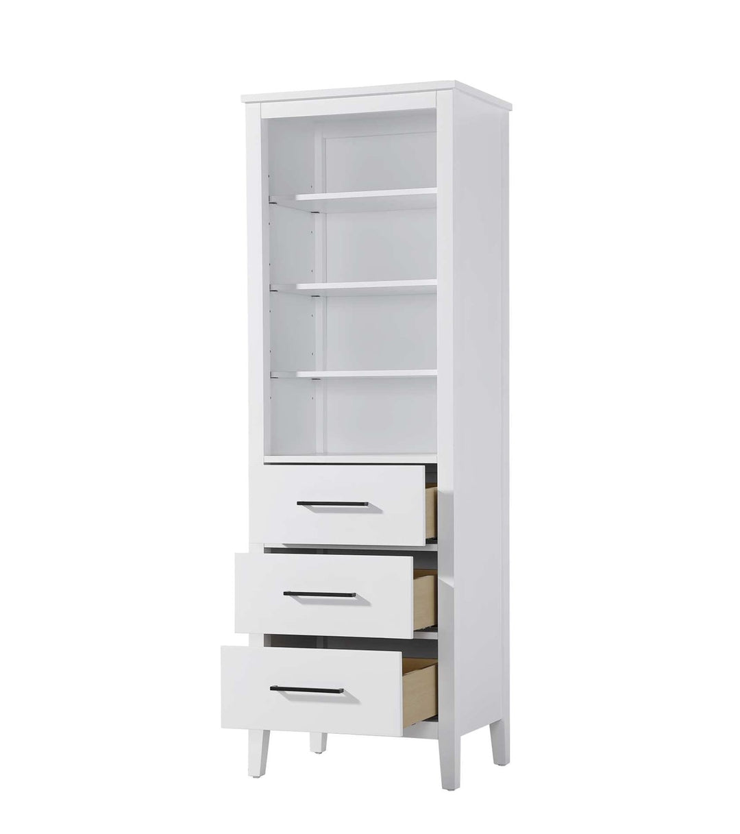 24 Inch Open Shelving Bath Storage Cabinet In White