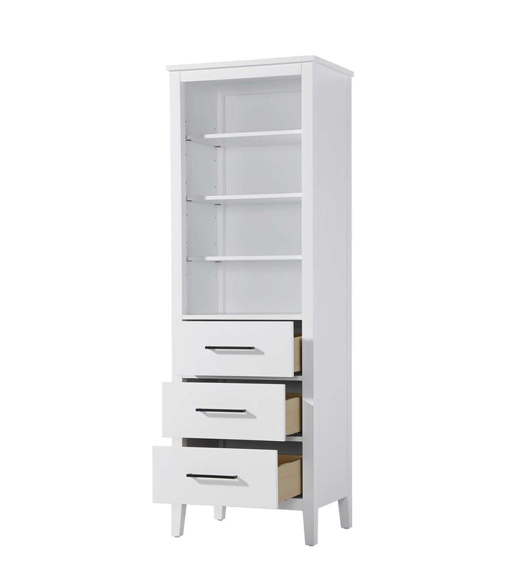 24 Inch Open Shelving Bath Storage Cabinet In White