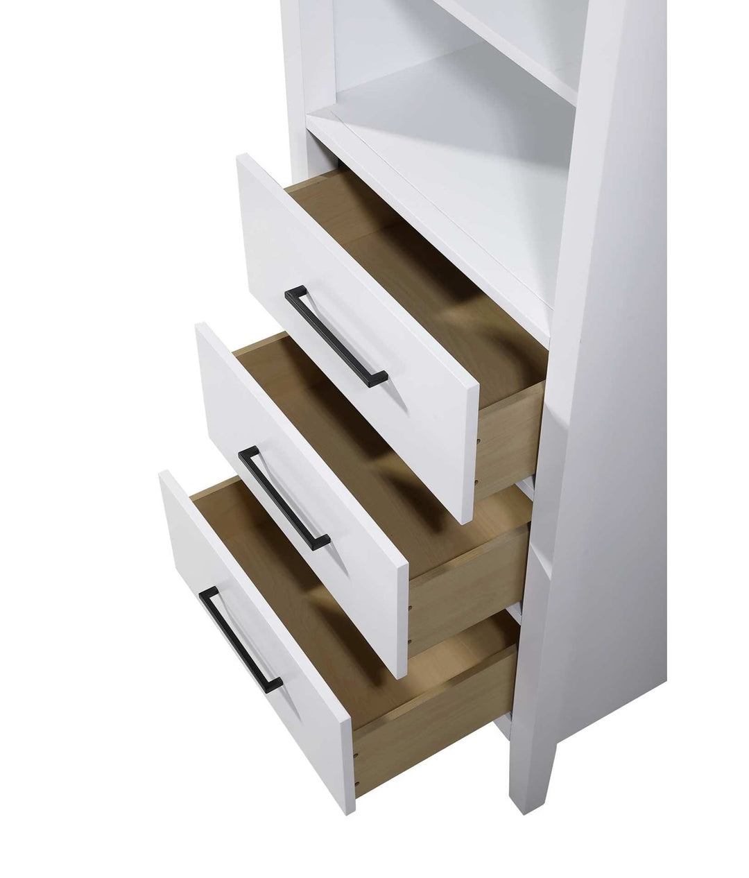 24 Inch Open Shelving Bath Storage Cabinet In White