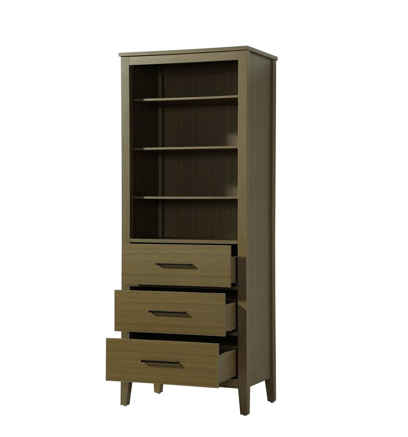 28 Inch Open Shelving Bath Storage Cabinet In Chestnut Brown