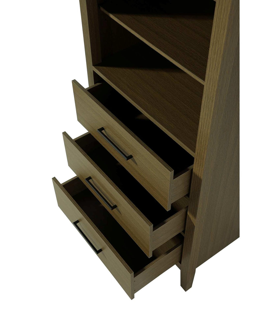 28 Inch Open Shelving Bath Storage Cabinet In Chestnut Brown