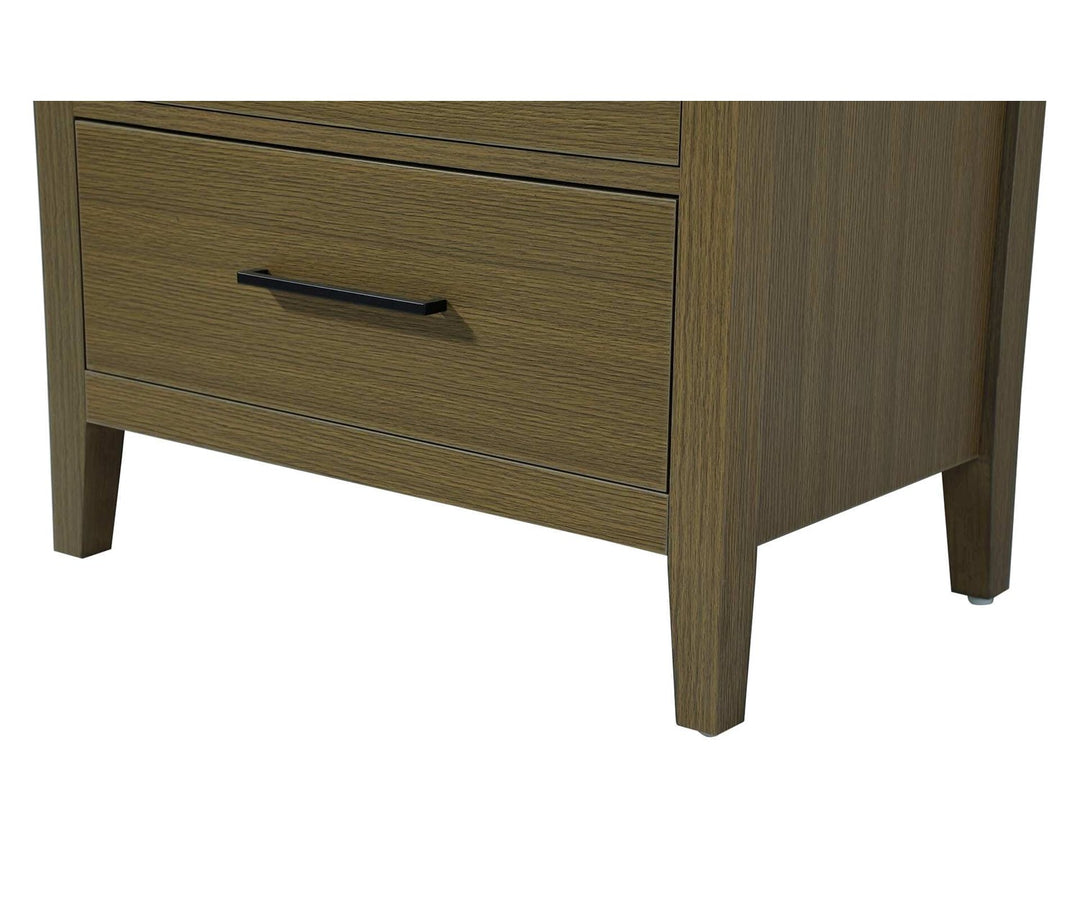 28 Inch Open Shelving Bath Storage Cabinet In Chestnut Brown