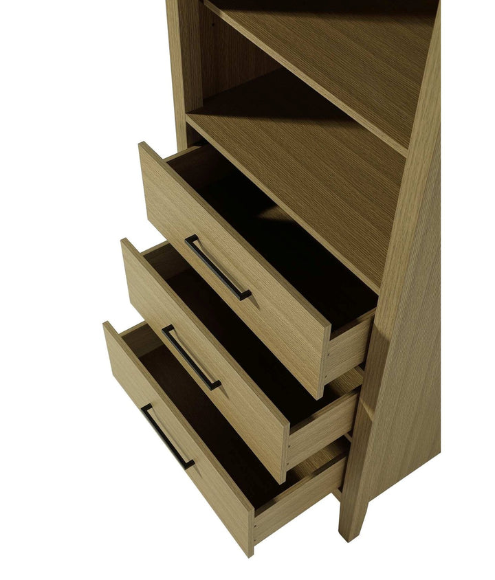 28 Inch Open Shelving Bath Storage Cabinet In Honey Brown