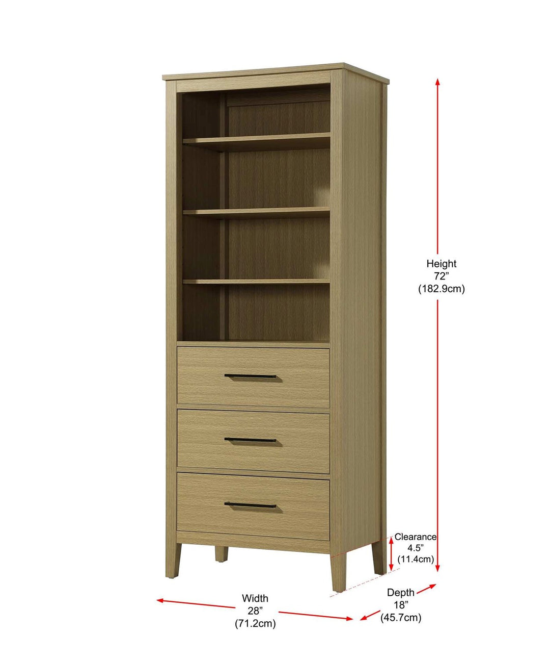 28 Inch Open Shelving Bath Storage Cabinet In Honey Brown