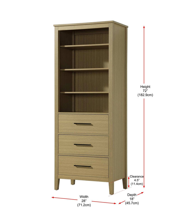 28 Inch Open Shelving Bath Storage Cabinet In Honey Brown
