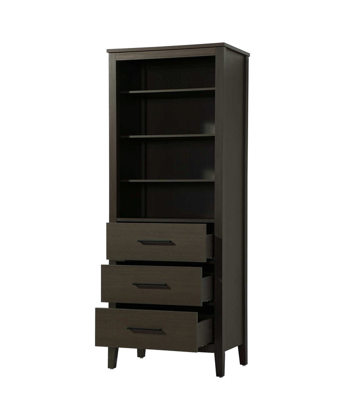 28 Inch Open Shelving Bath Storage Cabinet In Mocha Brown