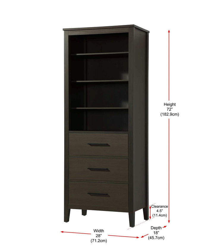 28 Inch Open Shelving Bath Storage Cabinet In Mocha Brown
