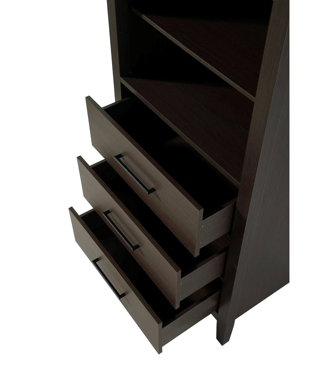 28 Inch Open Shelving Bath Storage Cabinet In Mocha Brown