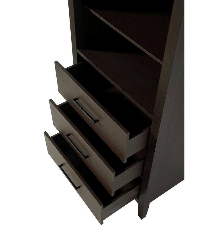 28 Inch Open Shelving Bath Storage Cabinet In Mocha Brown
