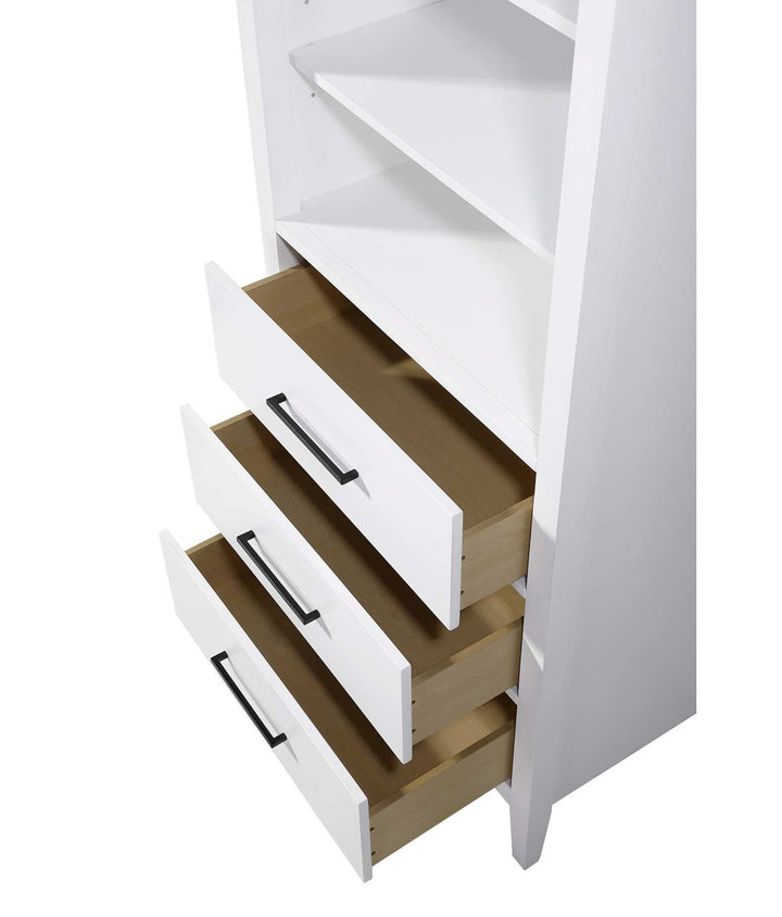 28 Inch Open Shelving Bath Storage Cabinet In White
