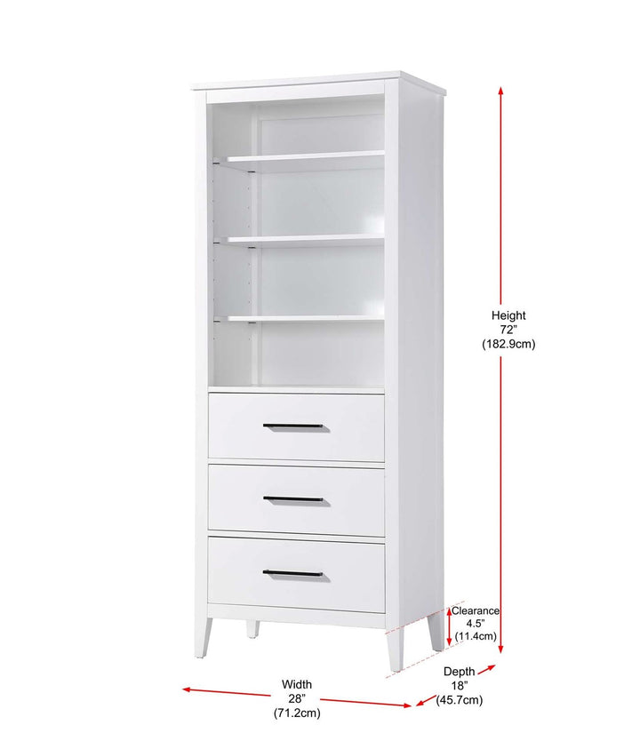 28 Inch Open Shelving Bath Storage Cabinet In White