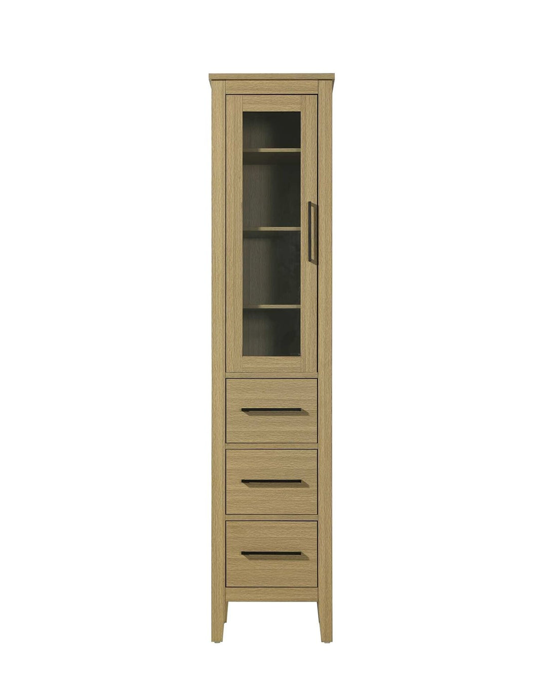 16 Inch Bath Storage Glass Cabinet In Honey Brown by Elegant Kitchen and Bath