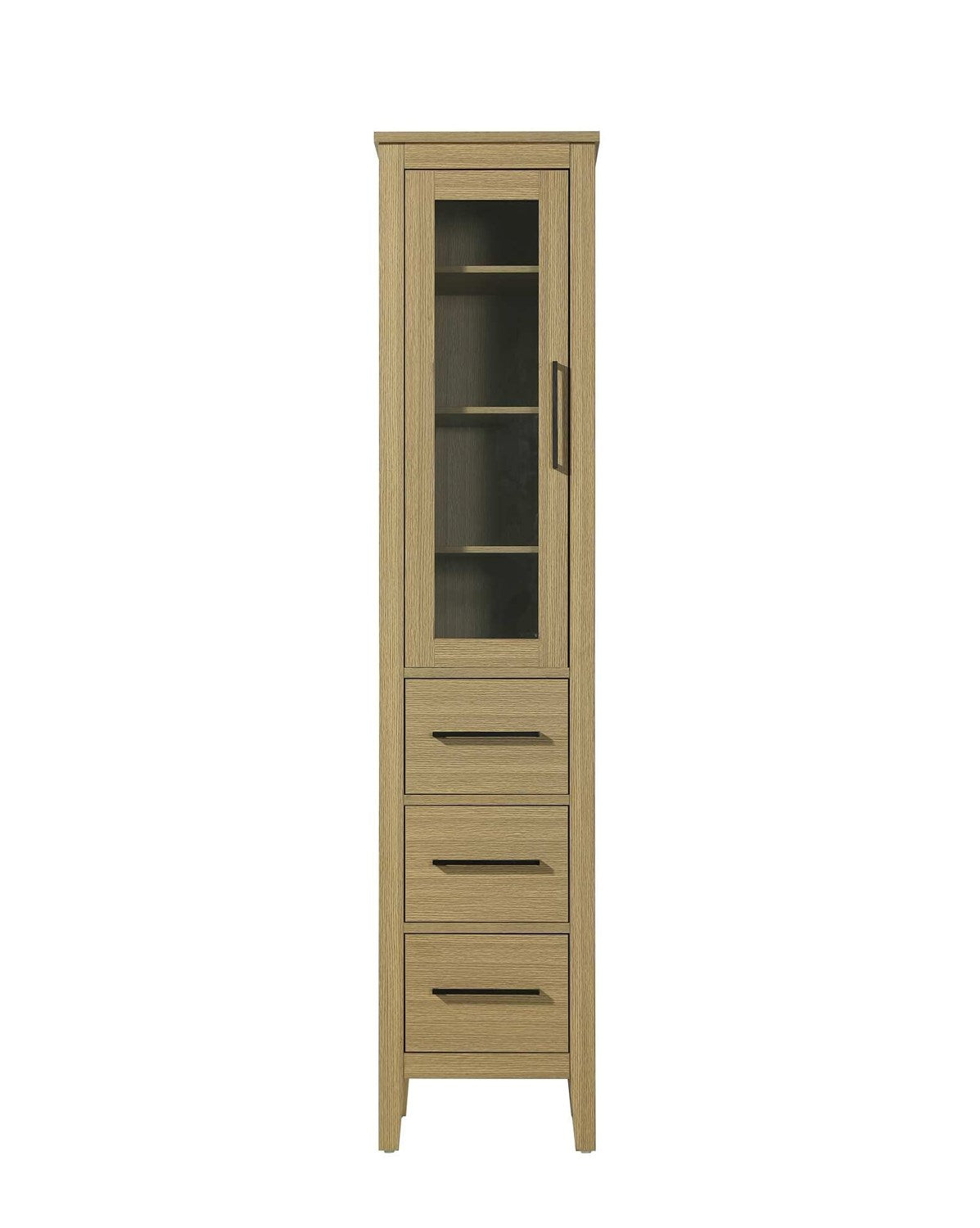 16 Inch Bath Storage Glass Cabinet In Honey Brown by Elegant Kitchen and Bath