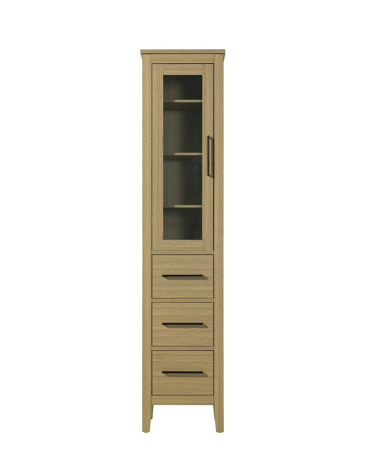 16 Inch Bath Storage Glass Cabinet In Honey Brown by Elegant Kitchen and Bath